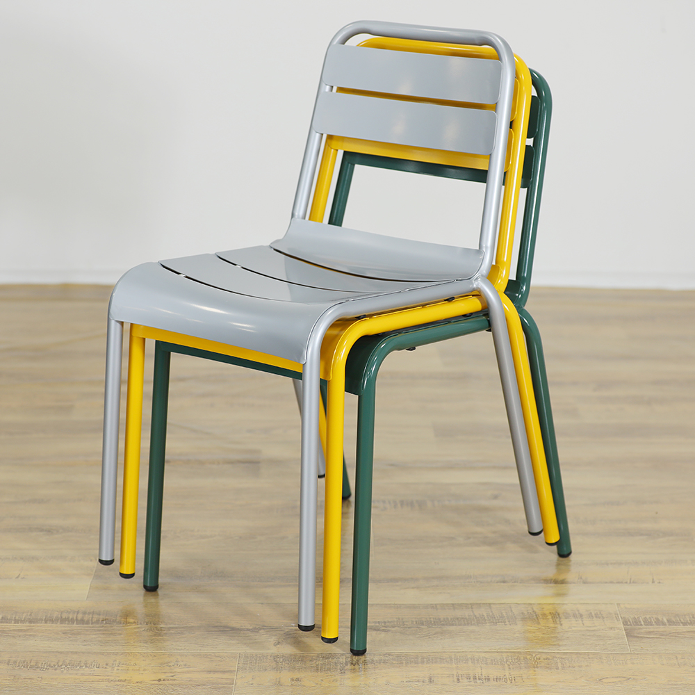 factory metal chair colorful
